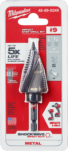 BROCA ESCALONADA DE IMPACTO 7/8 Y 1-1/8 MILWAUKEE (48-89-9249)