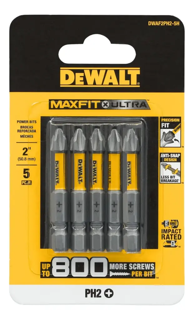 SET PUNTA PHILLIPS PH2 MAXFIT 5 PZS DEWALT (DWAF2PH2-5H)