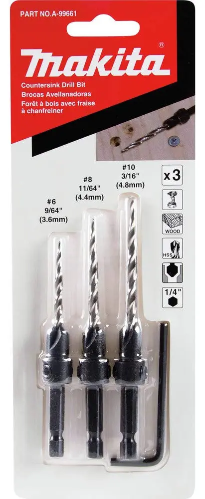 SET BROCAS AVELLANADORAS 3 PZS MAKITA (A-99661)