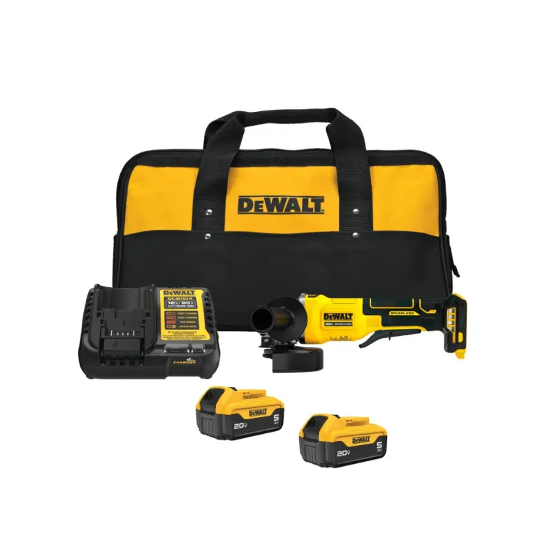 ESMERIL ANGULAR 4.1/2 20V 2 BAT 5Ah DEWALT (DCG408P2-B2)