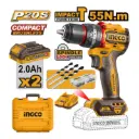 TALADRO INALAMBRICO 55 N.m 20V 2 BAT. 2.0Ah  INGCO (CIDLI20558)