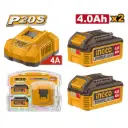KIT DE INICIO 20V 2 BAT. 4,0 Ah INGCO (FBCPK2013)
