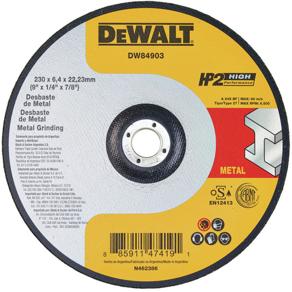 DISCO DESBASTE FE 9 DEWALT (DW84903)