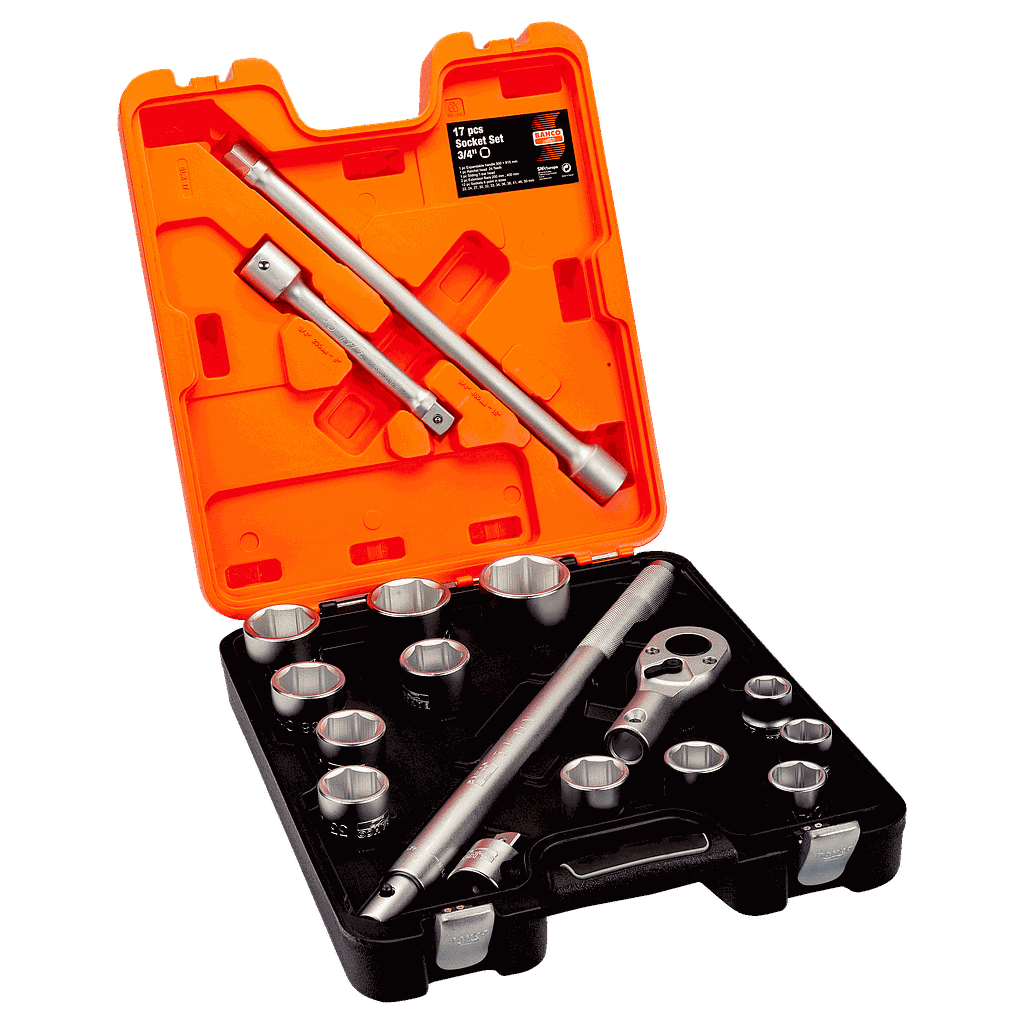 JUEGO DADOS DE 3/4 22 A 50 MM 17 PZAS BAHCO (SLX17)
