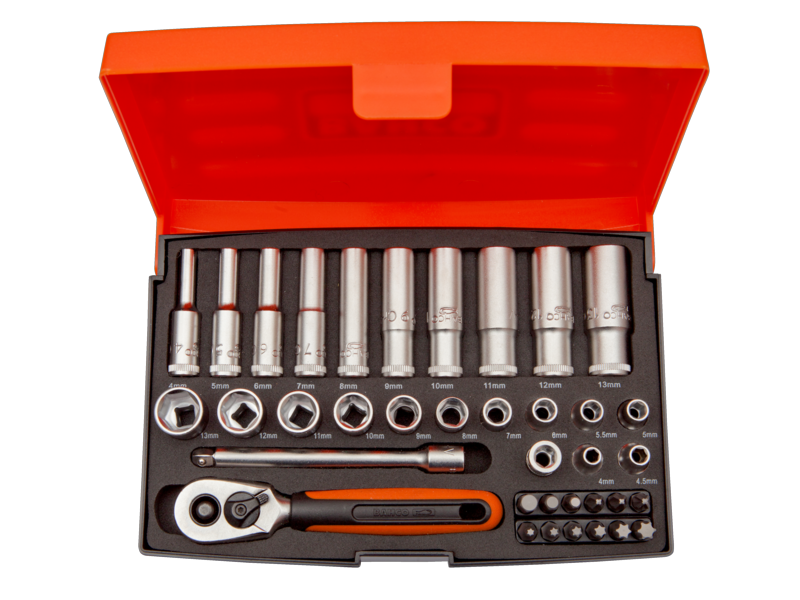 JUEGO DADOS LARGO DE 1/4 37 PZAS BAHCO (SL25L)